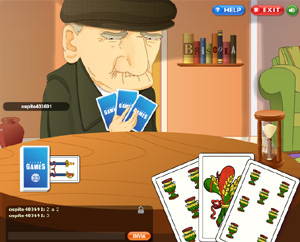 Una schermata del tavolo da briscola di Flashgames Una schermata del tavolo da briscola di Flashgames
