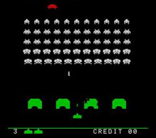 UNA SCHERMATA DEL FAMOSO E STORICO GIOCIO SPACE INVADERS UNA SCHERMATA DEL FAMOSO E STORICO GIOCIO SPACE INVADERS